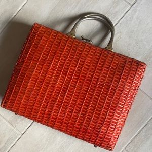 Koret Orange Wicker Purse